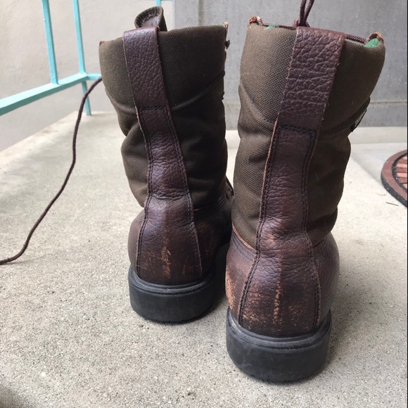 Men’s Brown Leather Combat Military Hunting Boots - Picture 3 of 13